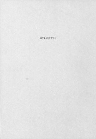 My Last Will My Last Will